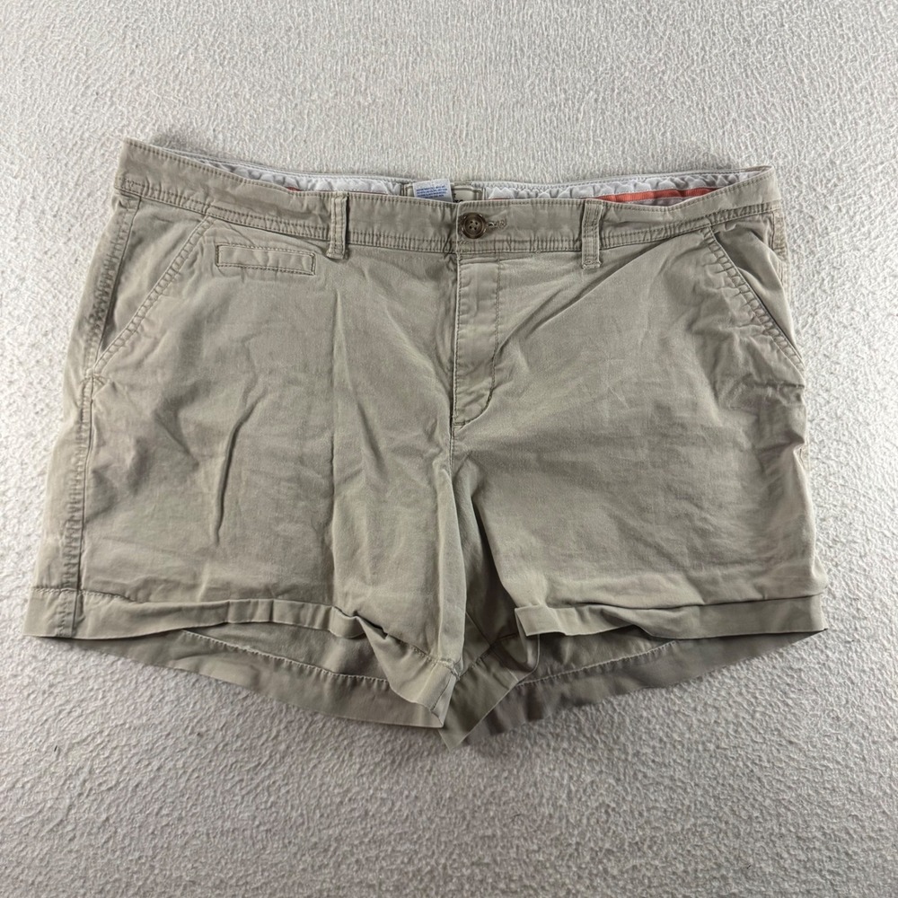 Old Navy Perfect 5 Inch Shorts Khakis Tan Beige Size 16 Preppy Classic Outdoor